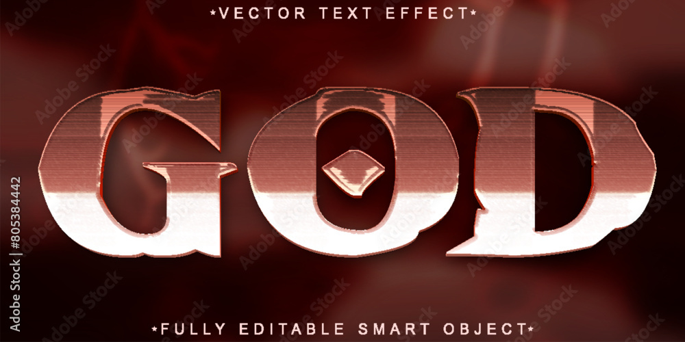 Poster Shiny God Vector Fully Editable Smart Object Text Effect