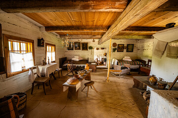 interior of a old rural house in Poland village