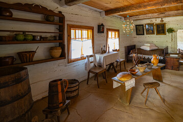 interior of a old rural house in Poland village