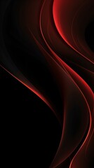 Black background wallpaper for phone with abstract red waves