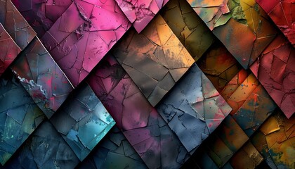 Abstract Texture Background with Colored Geometric Shapes