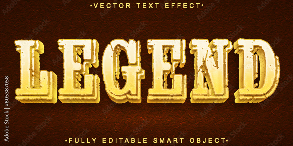 Poster myth legend vector fully editable smart object text effect