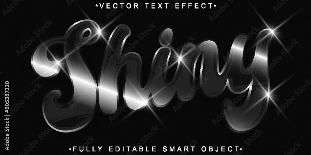Poster white shiny vector fully editable smart object text effect