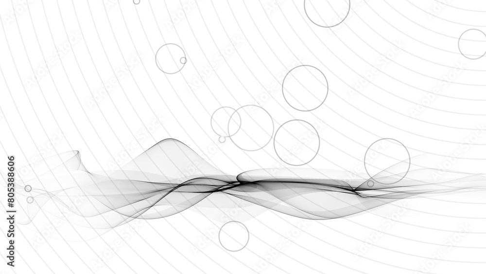 Poster abstract background made of wave lines and circles
