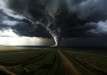 An atmospheric maelstrom descends as a "destructive typhoon strikes".