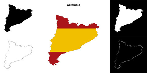 Obraz premium Catalonia outline map