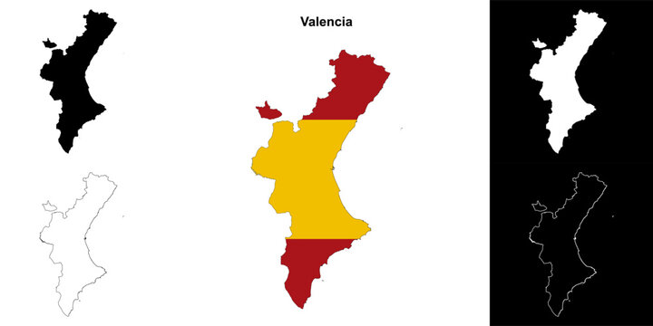 Valencia outline map