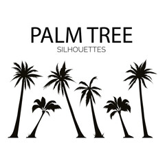 Fototapeta premium vector silhouettes set of palm trees