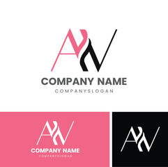 AV initial logo design 