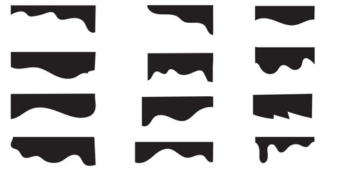 Website border, web page divider shapes. Geometric and organic separator headers for graphic design template - app, banner, page, poster, menu. Isolated Vector Illustration. EPS 10