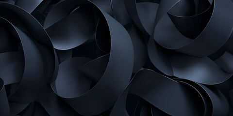 Black ribbons scattered on a dark background