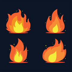 vector flame pack in flat design