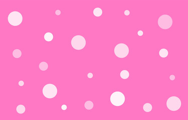 Pink background with circles.Valentine wedding card with space and polka dots.Geometric vector graphic.