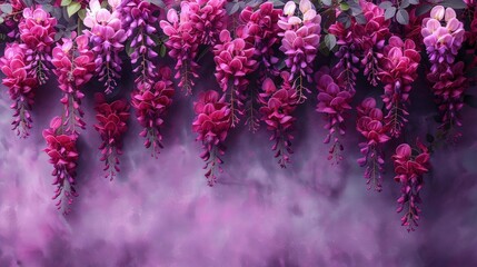 Purple wisteria floral background, best for web, banner, travel, and tranquil background.