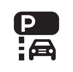 Parking icon. Car Parking Icon. Parking and traffic signs isolated on white background. Map parking pointer. Vector illustration.