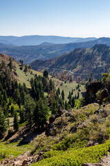 breathtaking panoramic view into the valley of the lassen volcanic national park, California