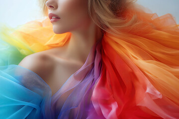 rainbow color clothes - obrazy, fototapety, plakaty