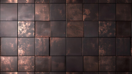 Metal texture, brown  metal background, rust texture, metal tiles with corrosion
