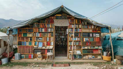 Nomadic tent library, books on the move, learning without borders
