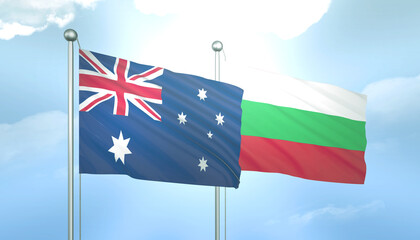 Australia and Bulgaria Flag Together A Concept of Relations