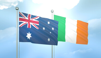 Australia and Ireland Flag Together A Concept of Relations