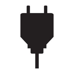 Electric plug icon on a white background. Electric or energy connection icon vector . Electric socket with a plug. Vector electric plug flat icon. vector illustration.