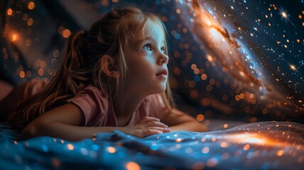 Children learn about constellations in the planetarium. - Powered by Adobe