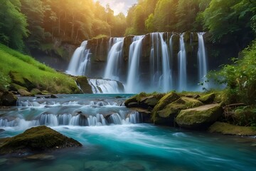 waterfall in the mountains