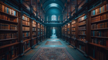 Secret society library, hidden knowledge in books, exclusive learning