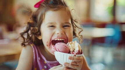 child eat ice cream