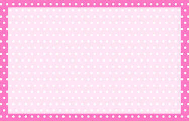 Pink card.White dots on pink background with empty space.