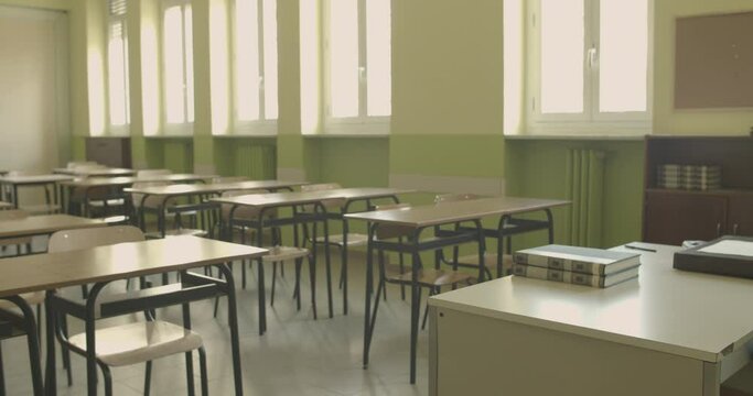  empty school classroom