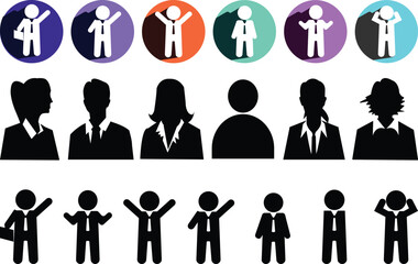 Business man icon set