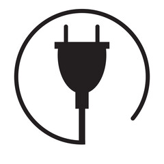 Obraz premium Electric plug icon on a white background. Electric or energy connection icon vector . Electric socket with a plug. Vector electric plug flat icon. vector illustration.