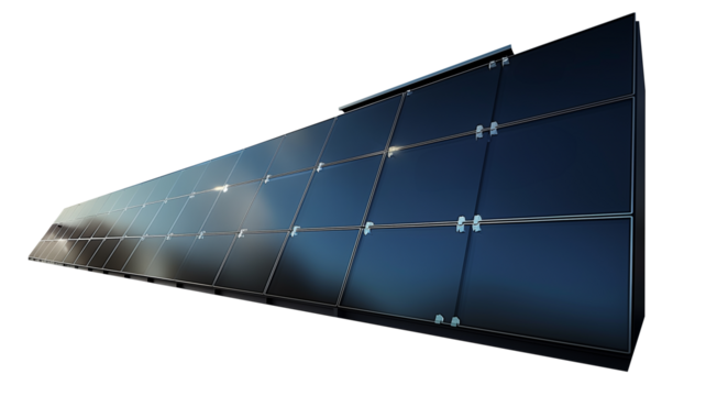 Solar panels isolated on transparent background,PNG