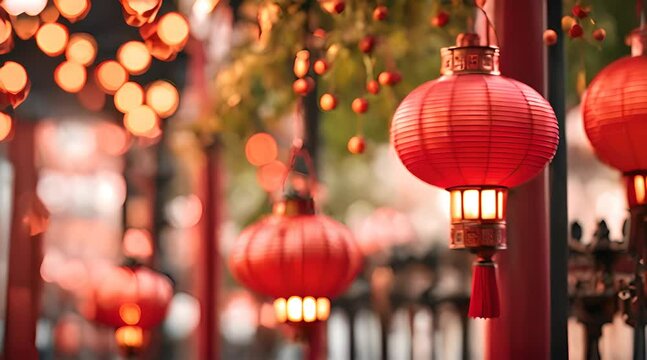 Imlek Red Lantern Background for Greetings