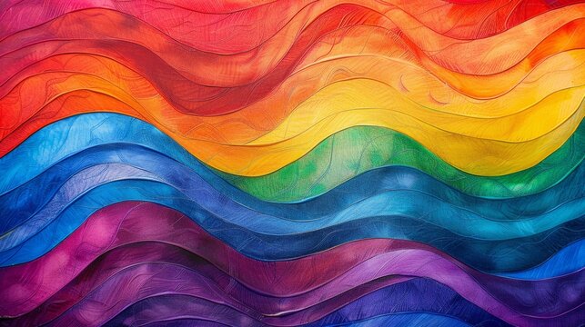 Pride flag with watercolor texture