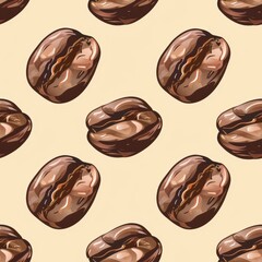 Fototapeta premium Coffee beans abstract pattern background