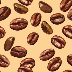 Coffee beans abstract pattern background