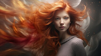 Fototapeta premium A gorgeous blonde woman with stunning hair