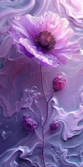 Flowers background, purple poppiesl flowers background