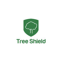 Tree Shield Logo Design Simple