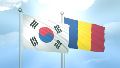 South Korea and Chad Flag Together A Concept of Relations