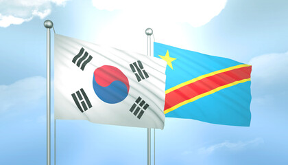 South Korea and Congo democratic Flag Together A Concept of Relations