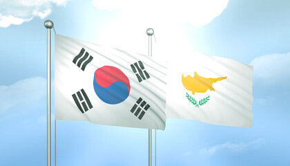 South Korea and Cyprus Flag Together A Concept of Relations
