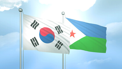 South Korea and Djibouti Flag Together A Concept of Relations