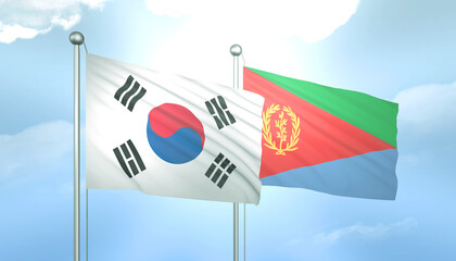 South Korea and Eritrea Flag Together A Concept of Relations