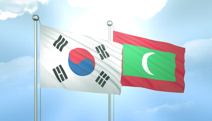 South Korea and Maldives Flag Together A Concept of Relations