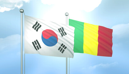 South Korea and Mali Flag Together A Concept of Relations