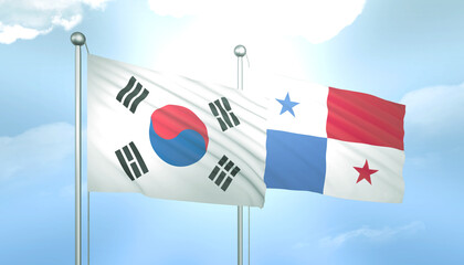 South Korea and Panama Flag Together A Concept of Relations
